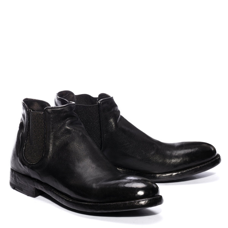 EVITA 510 , Black chelsea boots washed and dyed buffalo leather , vista 2