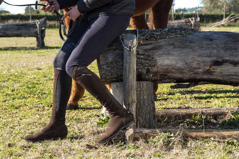 Urbino Vegan Suede<br>Brown riding boots [35 - 39]