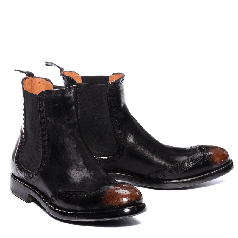 MAYA 27030, Chelsea boots washed and dyed buffalo leather , vista 2